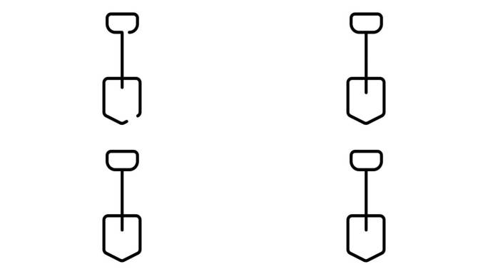 铲子动画轮廓图标与alpha通道。铲4k视频动画的网页，移动和UI设计