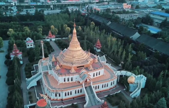 航拍洛阳白马寺 古建筑