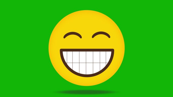 表情符号笑动画图标- 4K动画绿色屏幕背景