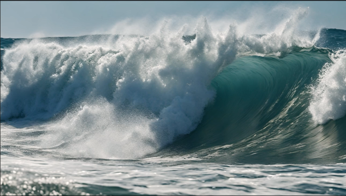 海洋巨浪浪花大海浪翻滚冲击镜头