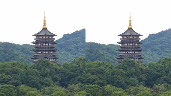 竖屏西湖边上的雷峰塔