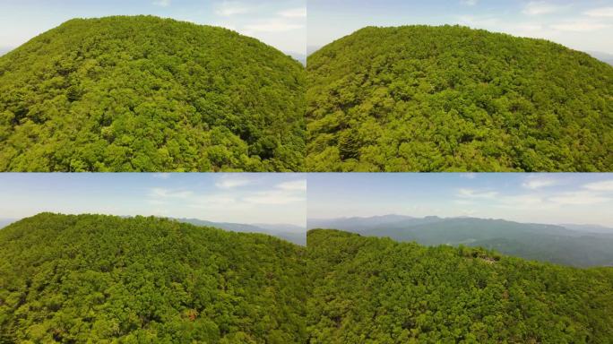 无人机拍摄的赤城山，群马县，日本