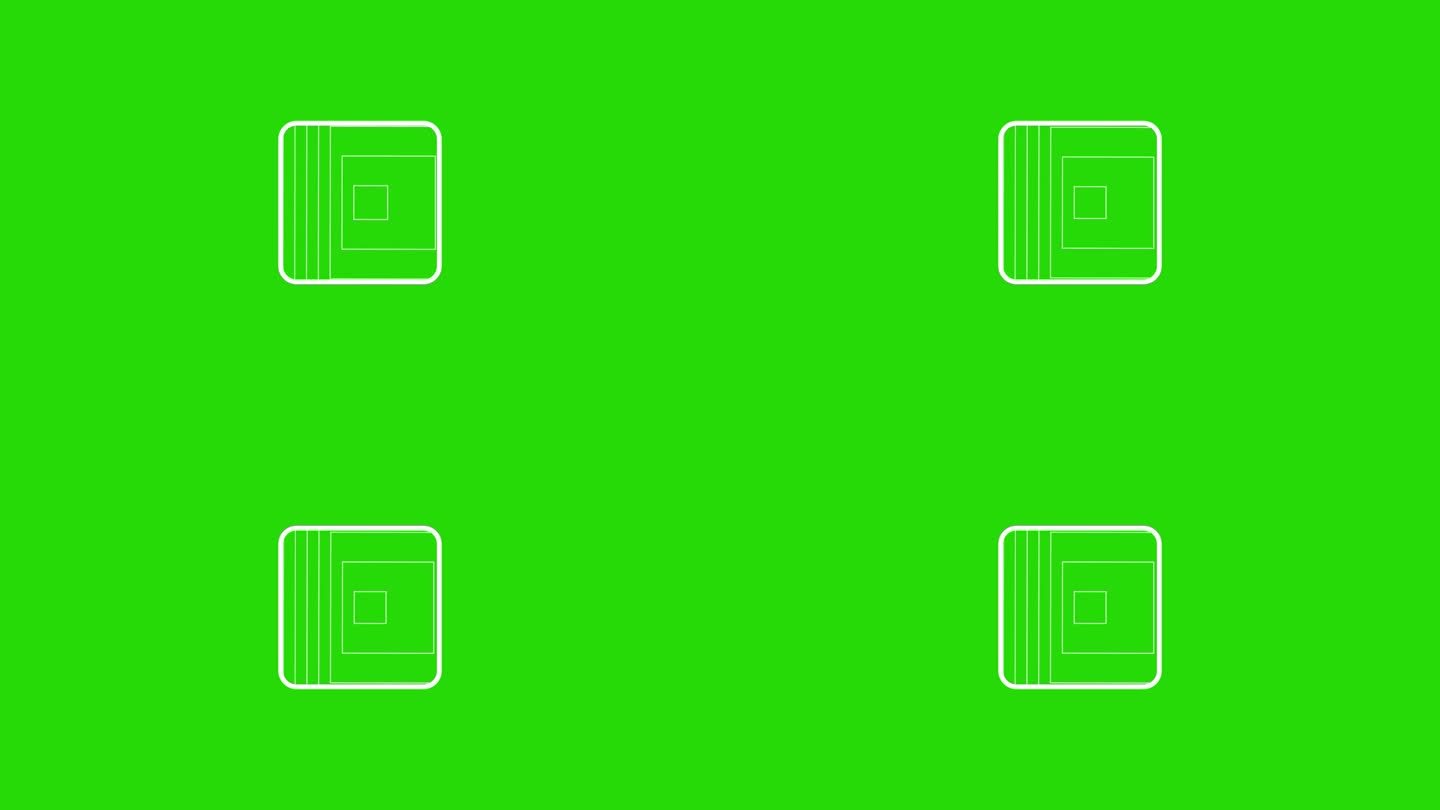 Hud信息图表方形元素在绿色屏幕背景上。技术HUD图标模板-帧HUD元素的电影，游戏，动画在alph
