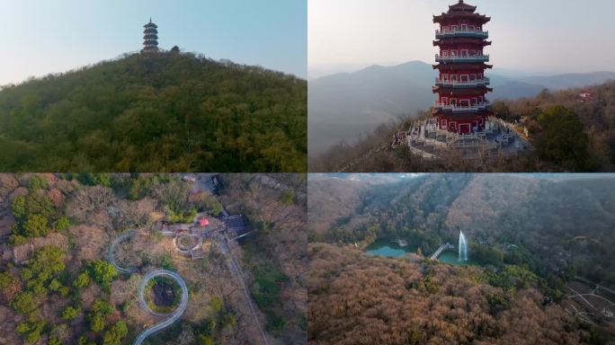 诸葛亮 故居 襄阳旅游  航拍 山顶