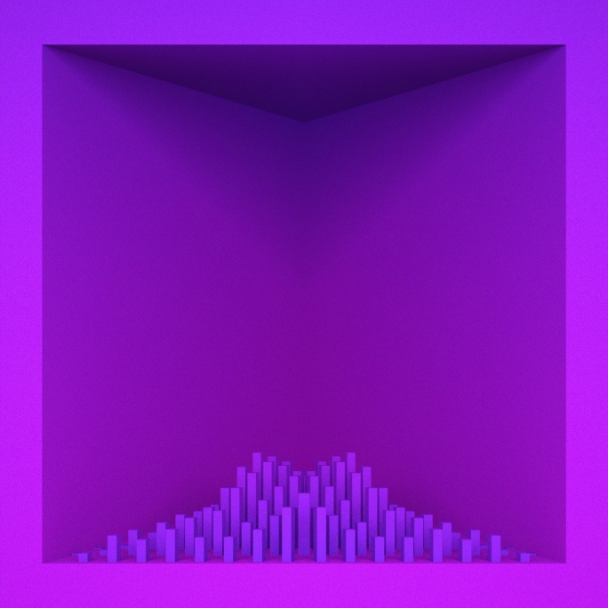 【裸眼3D】迷幻炫紫条形方形折角概念空间