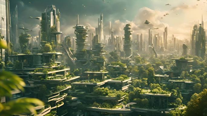 科幻科技未来绿色城市