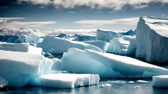 南极冰川冰雪融化