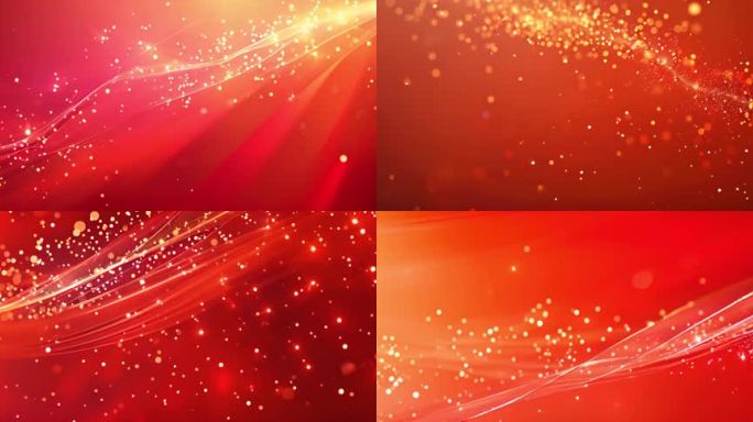 红色星光年会，庆典大屏动态背景【3】