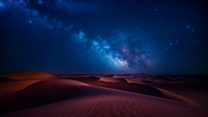 沙漠星空延时  仰望星空 银河 沙漠流星