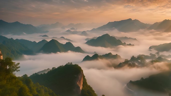 云海 日出 山峦