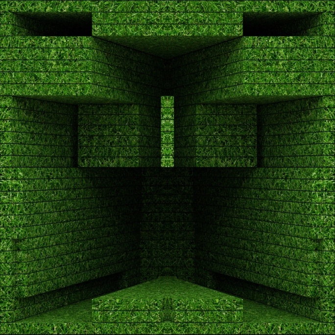 【裸眼3D】草坪绿地光影几何结构视觉空间