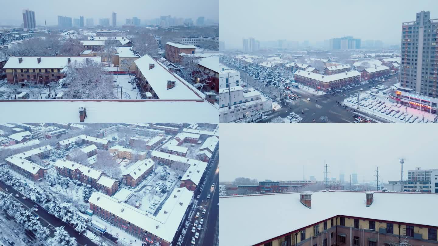 工厂雪景 城市雪景 4K