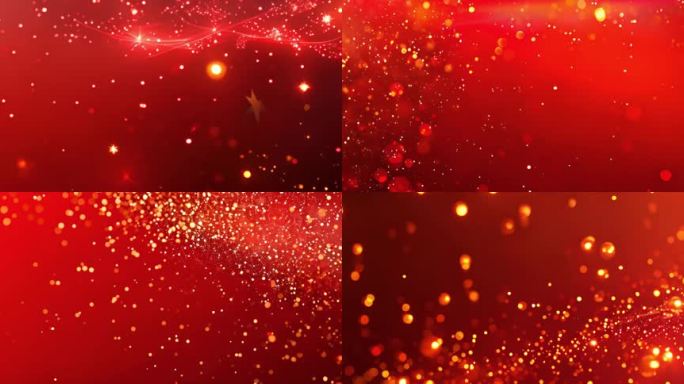 红色星光年会，庆典大屏动态背景【2】