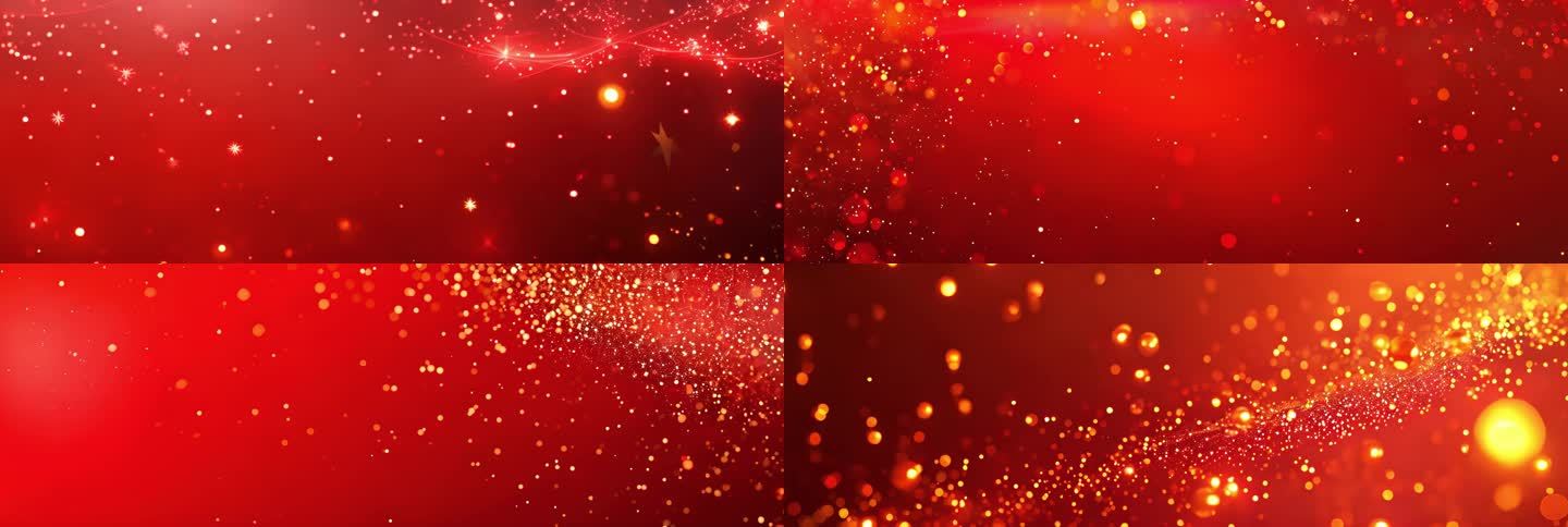 红色星光年会，庆典大屏动态背景【2】