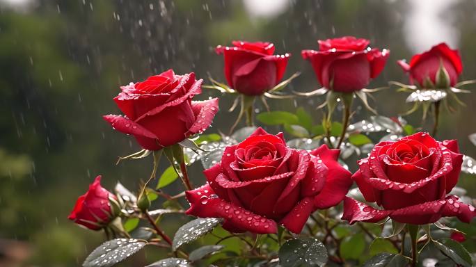 雨中红玫瑰cg写实