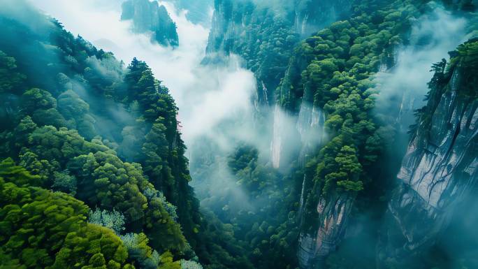 美丽祖国森林自然风光日出宣传片