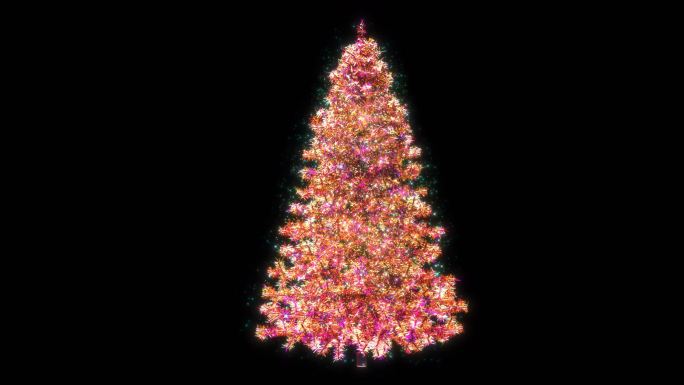 2k唯美彩色粒子光线大树 圣诞树 带通道