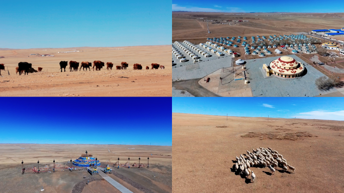 蒙古草原蒙古包畜牧业牛羊马自然生态
