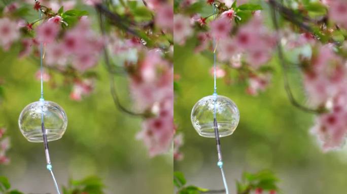 樱花树下唯美风铃特写小清新心情