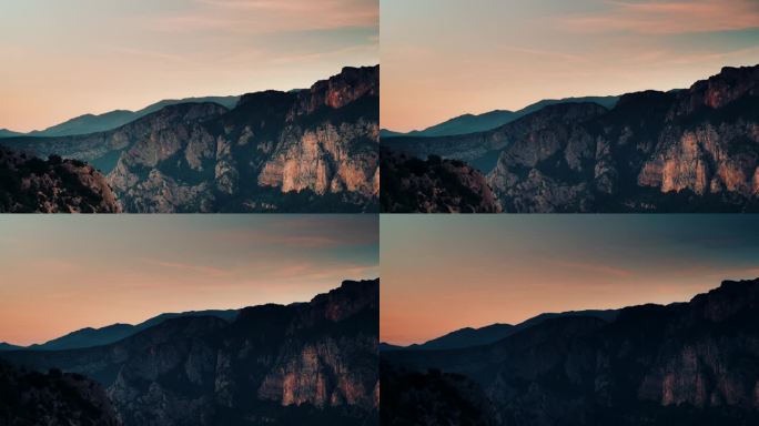 法国普罗旺斯弗登峡谷的黄昏。间隔拍摄