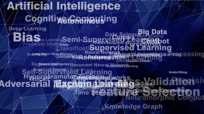 机器学习和人工智能算法的未来，人工智能字母的抽象背景和技术中的伦理问题