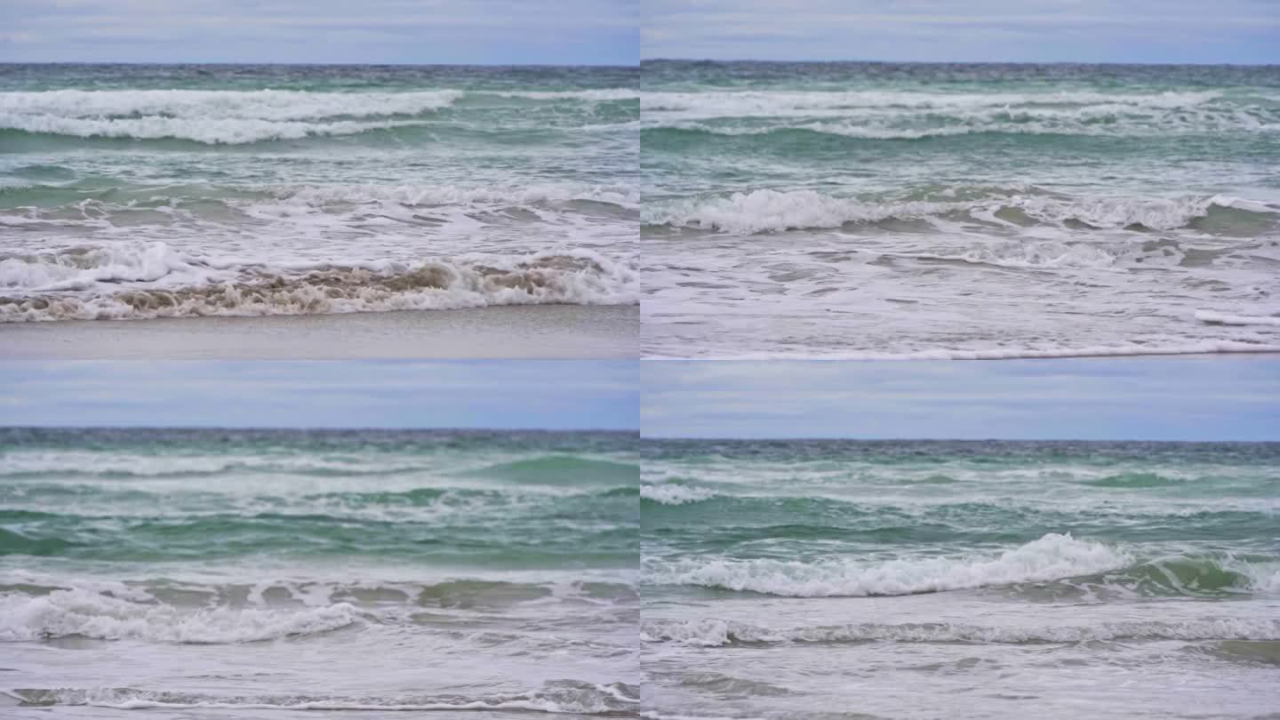 巨浪冲击着南澳大利亚袋鼠岛的海滩