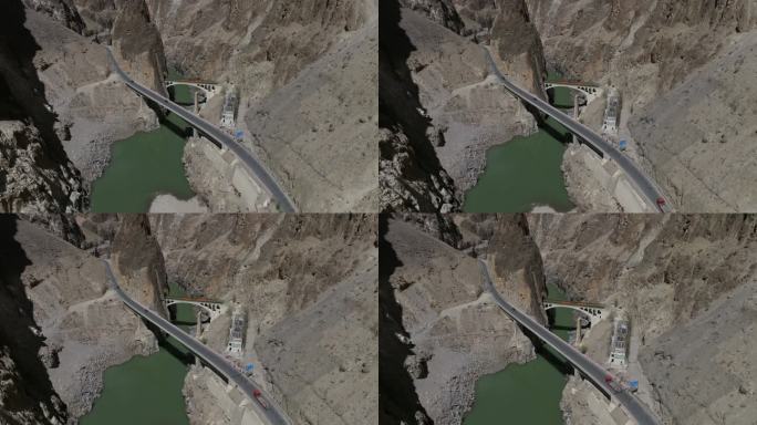 西藏昌都318国道怒江大桥英雄之桥航拍