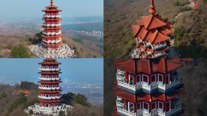 湖北旅游景区 诸葛亮故居 山顶 塔楼