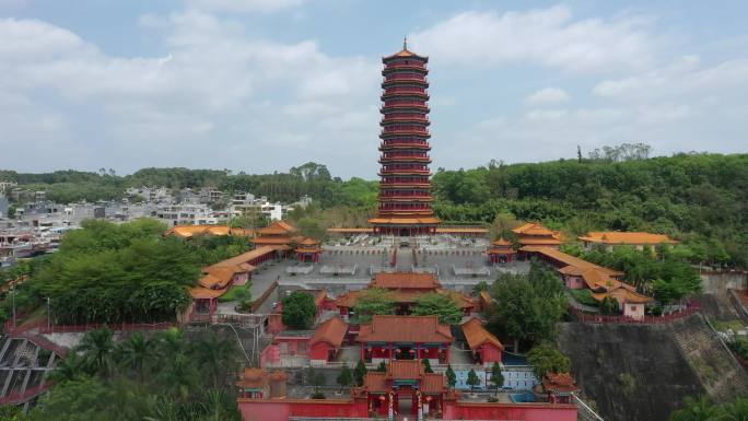 航拍澄迈县金山寺