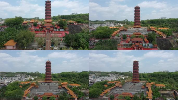 航拍澄迈县金山寺