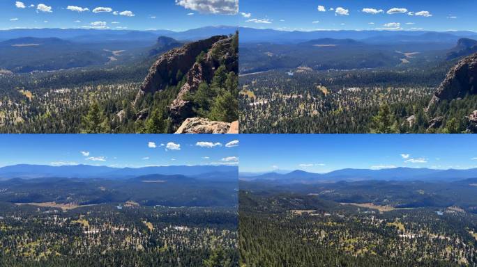科罗拉多州夏季远足自行车骑马步道斯汤顿州立公园落基山脉派克峰鸣叫麋鹿瀑布步道贝利针叶树常绿阳光明媚蓝