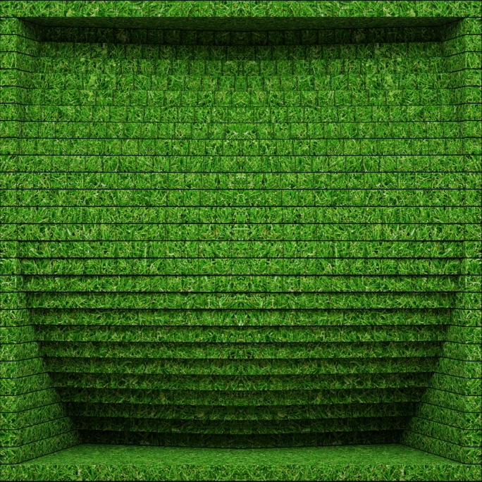 【裸眼3D】草坪绿地光影曲线变化视觉空间