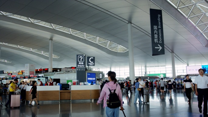 机场人流延时南京禄口机场值机出发安检到达