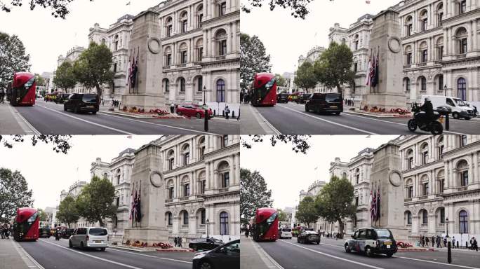 伦敦的战争纪念碑、白厅和伦敦外交部