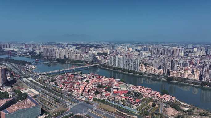 福建漳州 漳州城市风景 漳州碧湖城市航拍