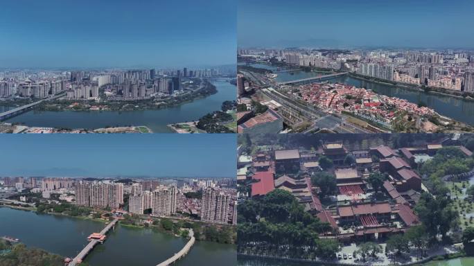 福建漳州 漳州城市风景 漳州碧湖城市航拍