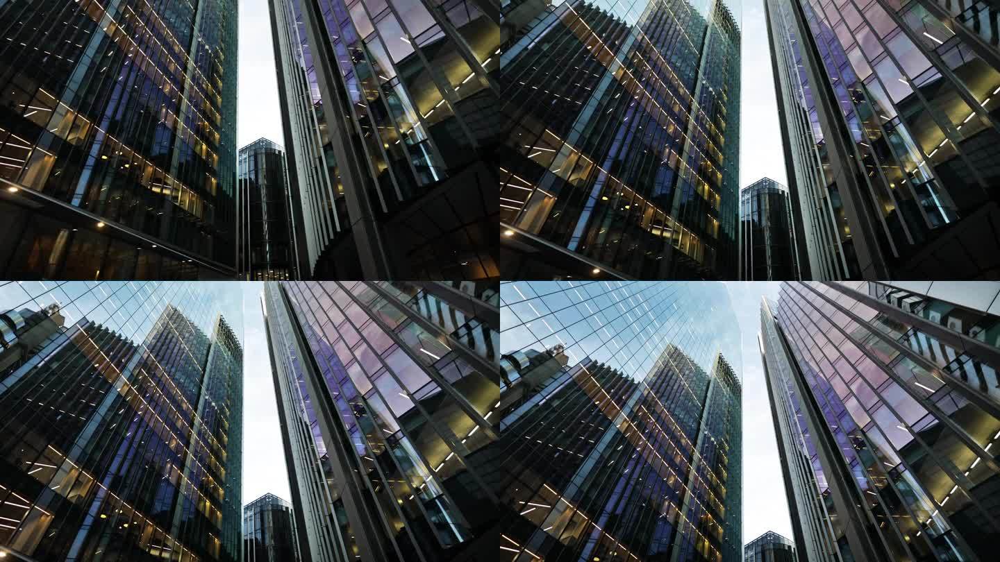伦敦金融城的莱顿霍尔街大厦和劳合社大厦，伦敦市中心金融区的摩天大楼，白领工作环境商业，现代城市化建筑