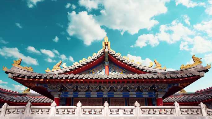 8K中国古建筑北京故宫民族歌舞舞台背景