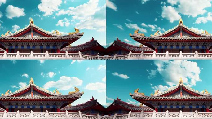 8K中国古建筑北京故宫民族歌舞舞台背景