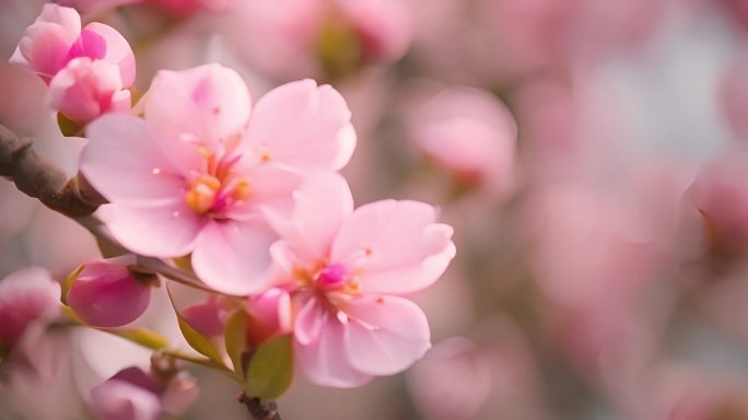 春季桃花粉色视频素材合集