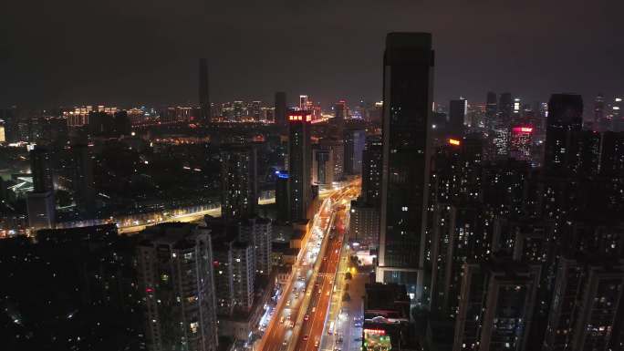 武汉高级夜景  城市航拍 夜晚 灯火璀璨