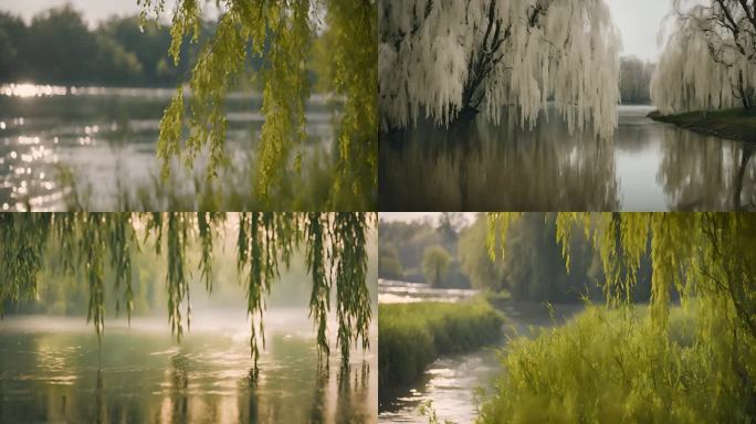 河畔垂柳：自然之美