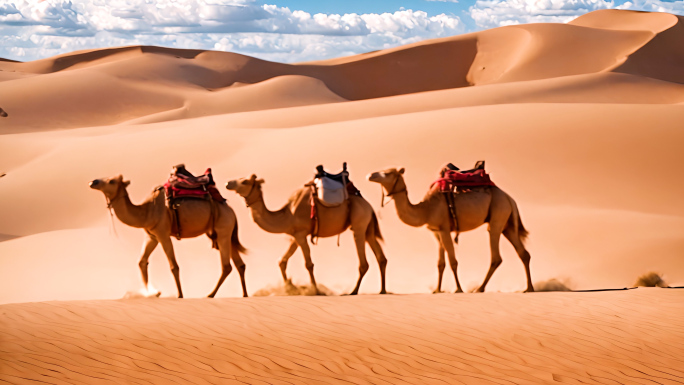 沙漠骆驼一带一路丝绸之路