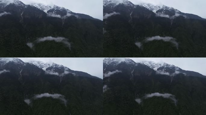 西藏林芝莲花圣地墨脱热带雨林云雾高空航拍