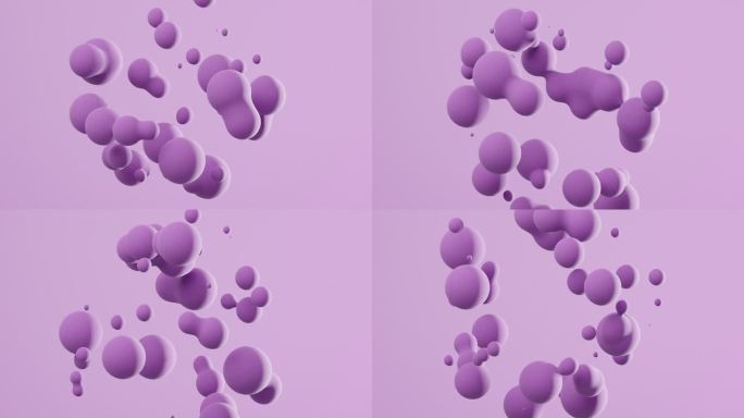 满足元球浮动液滴几何紫色形状的三维循环。