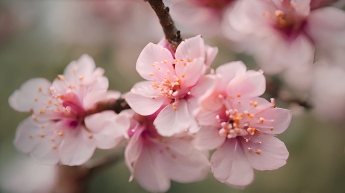 春季桃花粉色视频素材合集
