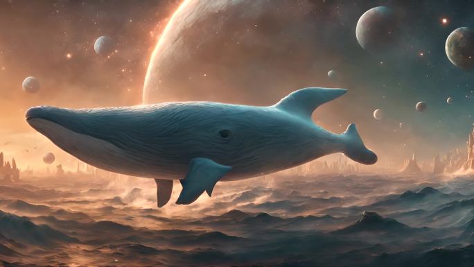 鲸鱼 写意 科幻