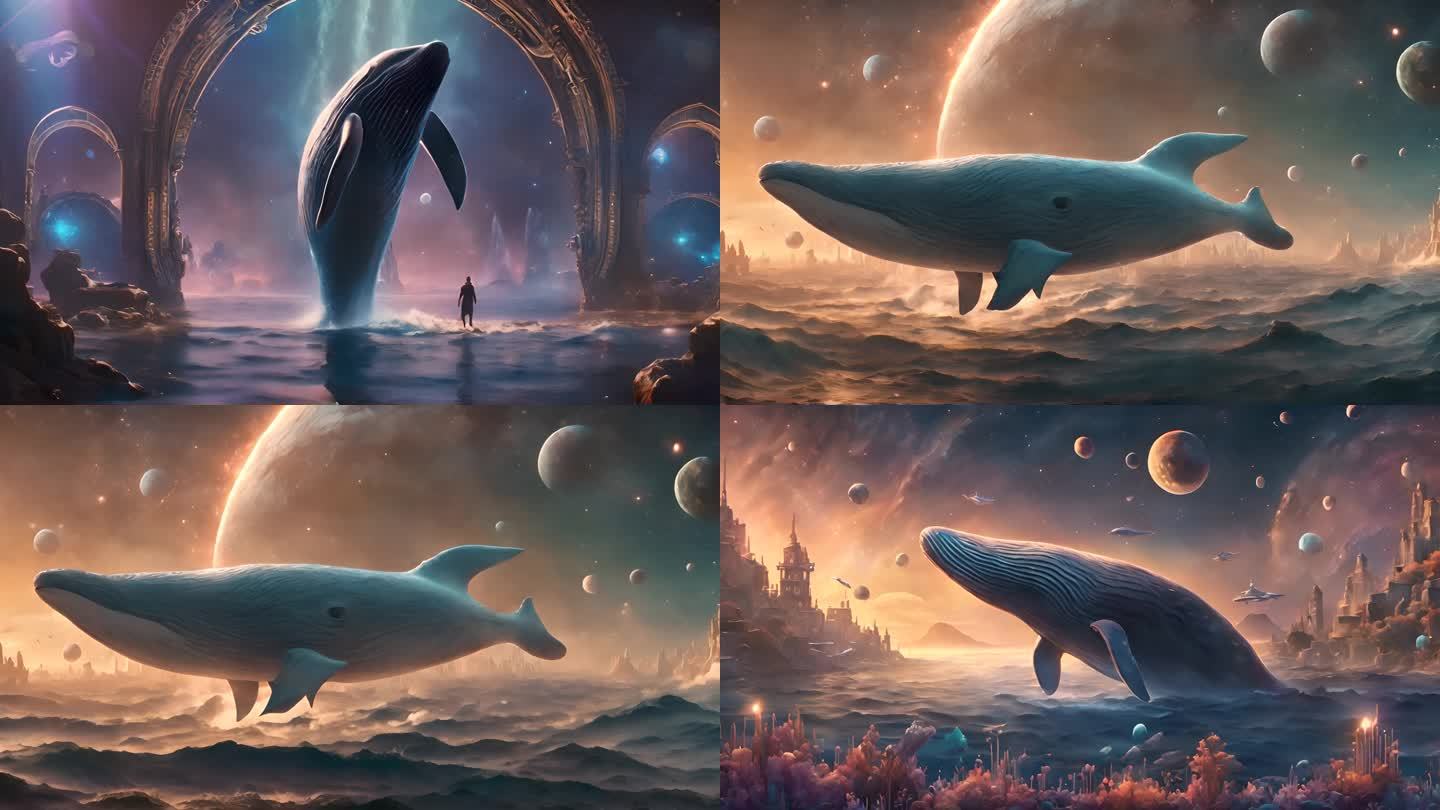 鲸鱼 写意 科幻