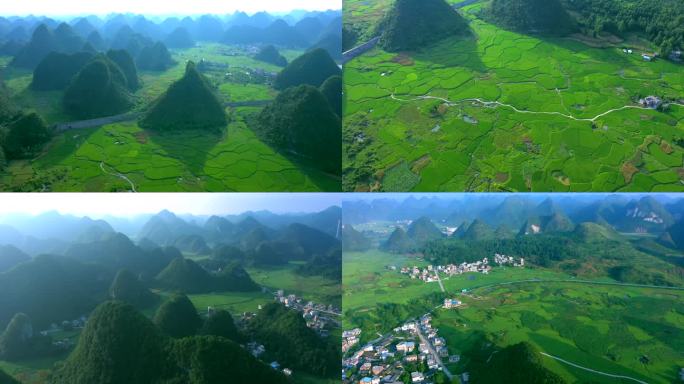 贵州黔南独山县山区自然风光马尾泗亭村