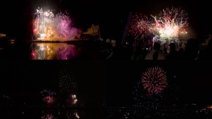 大型烟花实拍素材 春节年味烟花表演